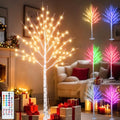 RGB Lighted Birch Tree - 5 ft Christmas Tree with 35 Colors & Remote