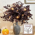 Artificial Fall Maple Leaf Stems with Lights - 6 Pack, 24 Inches