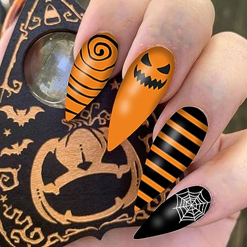 Halloween Nail Wraps Stickers Set - Spider Web & Spooky Designs, Modern Style