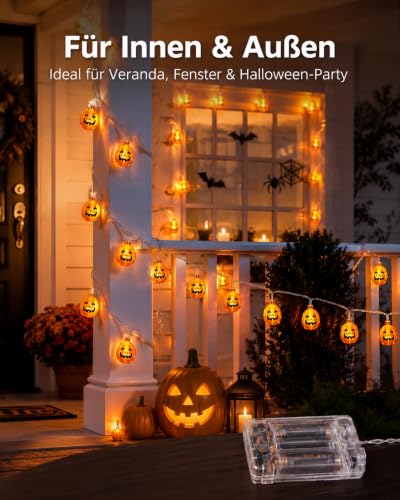 Halloween String Lights 9.8FT 20 LED Orange Battery Operated Fairy Lights