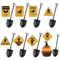 Halloween Cupcake Toppers and Disposable Spoons Set - Zombie Warning Party Decorations