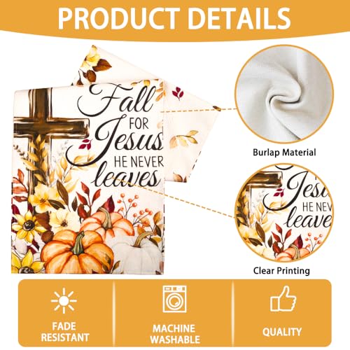 Fall Pumpkin Cross Table Runner 13x72 Inch for Home Decor - Fall Seasonal