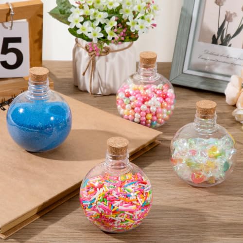 30 Pcs Plastic Spherical Potion Bottles with Corks - 7 Oz Sand Art Bottles