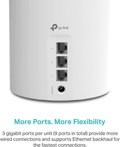 TP-Link Deco X55 WiFi 6 Mesh System - Covers Up to 6500 Sq.Ft | 3-Pack with 3 Gigabit Ports Each