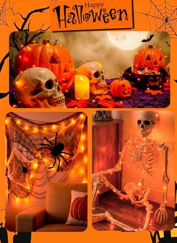 Orange Battery Operated Fairy Lights 5 Pack 7ft 20 LEDs for Halloween DIY Decor