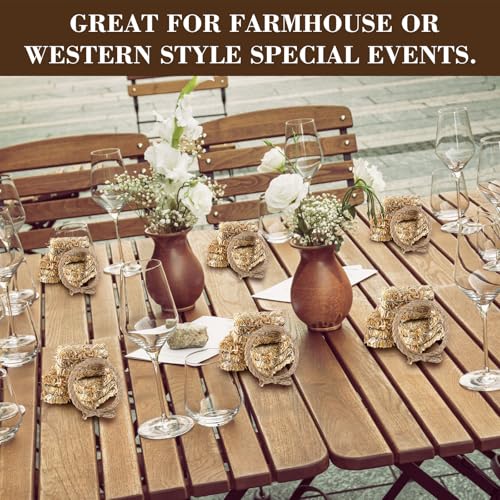 Mini Western Hay Bale Decorations Set - 48pcs for Party & Fall Decor - Rustic Themed Props