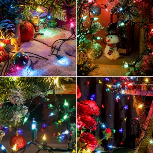 Multicolor Christmas Lights 50 Count Incandescent Mini String Lights - Green Wire