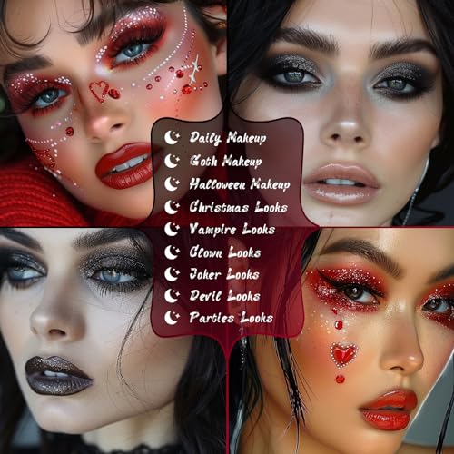 Halloween Eyeshadow Palette Makeup Set - Black Meteors & Gothic Clown Variation