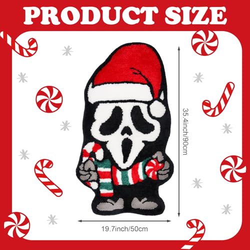 Christmas Ghost Bathroom Rug Non-Slip Doormat - Holiday Gothic Decor 19.7 x 35.4 Inch