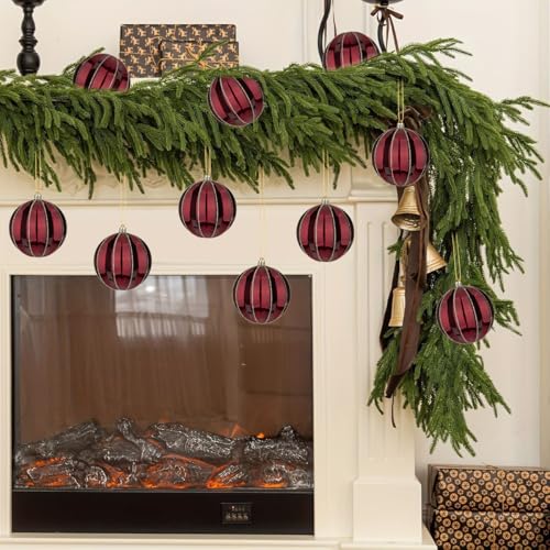 Burgundy Shatterproof Christmas Ball Ornaments - 6 Pack 3.94" Large Holiday Tree Decorations with Hanging Loops
