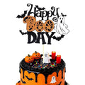 Halloween Cake Topper Ghost Bat Glitter Party Decoration - 7.5x5.5in