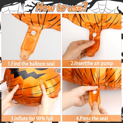 Halloween Pumpkin Balloons - Orange Foil Balloon Kit for Parties & Decorations - 25 Inch, Variation: Orange Pumpkin