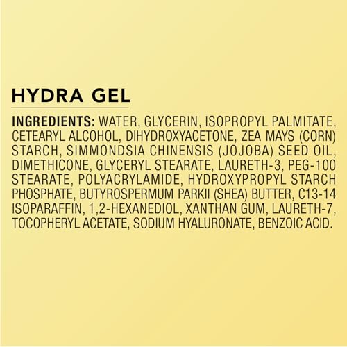 Jergens Natural Glow Hydra Gel Moisturizer, Hyaluronic Acid Tanning Lotion, Hydrating Tanning Gel, Fragrance-Free Self Tanner, Fair to Medium Skin Tones, 8.3 Fl Oz