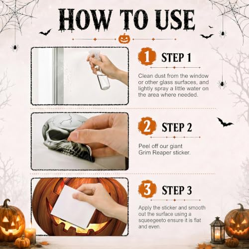 Extra Large Halloween Skeleton Window Clings - Spooky Decorative Decals for Glass