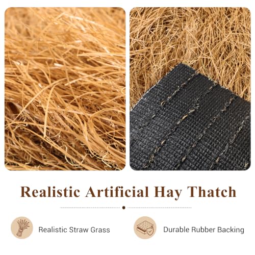 Fake Thatch Grass Table Runner 72 Inch - Yellow for Western Fall Party Decor