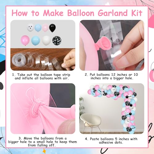 Halloween Gender Reveal Decorations Kit with Backdrop Balloon Garland & Bat Wall Stickers