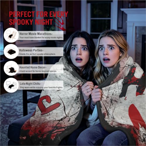 Horror Movie Gifts for Women Halloween Throw Blanket 50x60in - Grey