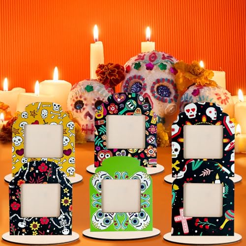 Dia De Los Muertos Decorative Picture Frames Set of 12 - Mexican Folk Art Altars