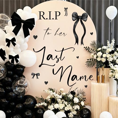 Black Rip to Her Last Name Sign Decal for Bridal Shower & Halloween Backdrop