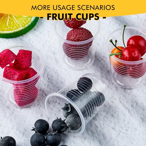 3 oz Plastic Cups Bulk 100 Pack Clear Disposable Party Cups for Wedding and Events