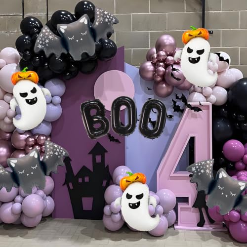 Halloween Balloons Set - Ghost, Pumpkin, Bat Foil Balloons for Party Decorations