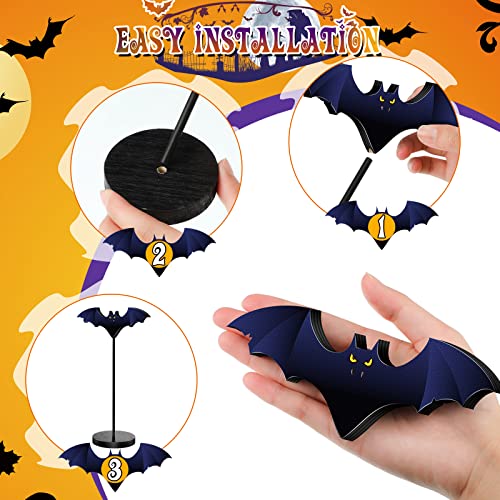 Halloween Bat Table Decorations Set - Wooden Bat Centerpieces with Stand - Rustic Home & Party Decor - Variation: Bat