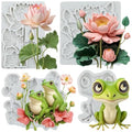 Frog & Lotus Flower Silicone Mold Set - Cake Decorating & Craft Supplies - Style C