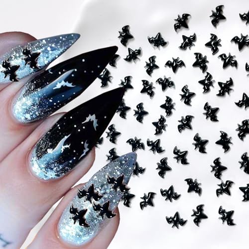 Halloween Nail Charms Black Bat Rhinestones for Nail Art - Variation Black-1