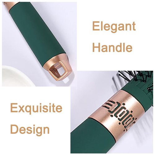 Skiennix Detangler Hair Brush - Anti-Static Blow Drying Brush with Nylon Bristles for All Hair Types | Green