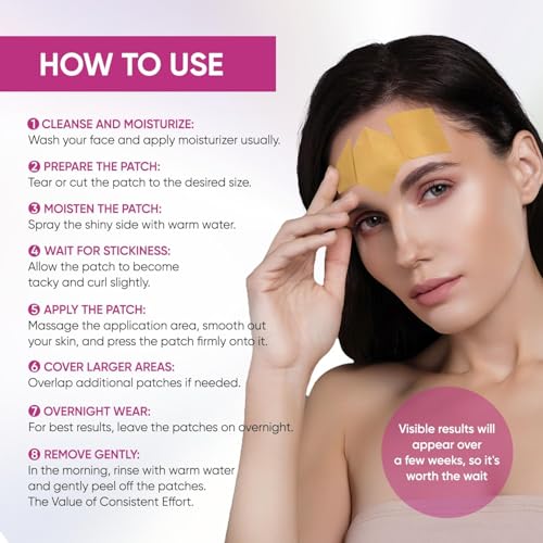 SILKDERMIS Facial Wrinkle Patches: Anti Wrinkle Facial Patches overnight- Forehead Wrinkles Treatment (Red(144 pcs))