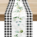 Farmhouse Style Plant Table Runner W13X L36 - Floral Eucalyptus Botanical Decor
