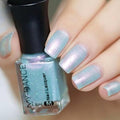 Iridescent Light Blue Shell Pearl Nail Polish - Quick Dry Long Lasting Shimmer 6ml - Variation 02