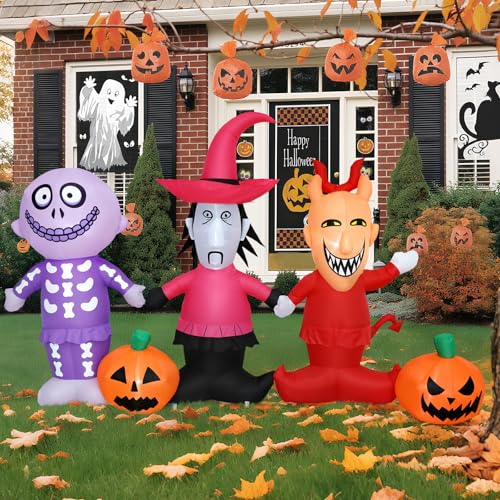 5 Ft Halloween Inflatable Yard Decoration with LED Lights - Spooky Outdoor Halloween Decor