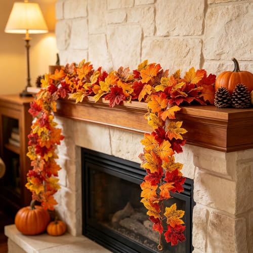 Fall Leaves Garland - 78.7 Inch Autumn Decor for Halloween & Thanksgiving - Variation of THIS listing