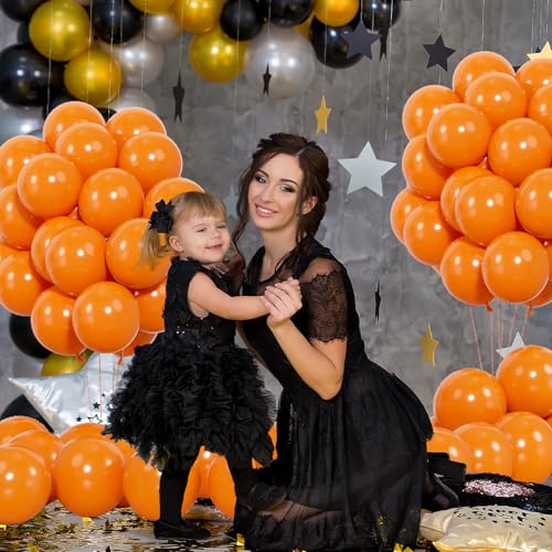 Orange Latex Balloon Set - 50 Helium-Quality 12-Inch Balloons with Ribbon & Glue - Variation: Orange