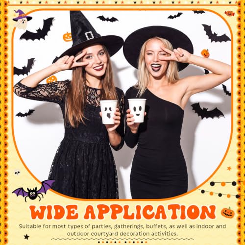 Halloween Ghost Disposable Paper Cups - 12 oz, Pack of 36