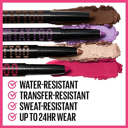 Maybelline Color Tattoo Longwear Eye Shadow Stix - Rebellious Matte Black, 0.05oz, All-in-One Makeup Tool