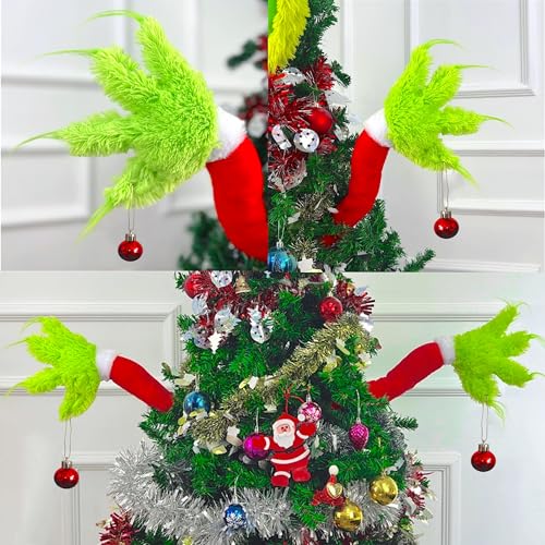 Christmas Elf Body Tree Decorations - 27.6x7.8 Inch with 2 Arms, Pose-able Elf Ornament