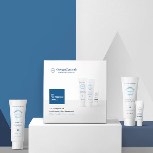 OxygenCeuticals SOS PP Kit - Post Laser Skin Care Gel, Serum & Cream for Moisturizing & Repairing Skin