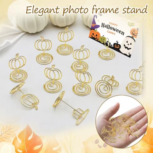 Gold Photo Holders 2 Inch Table Number Stands for Wedding Party Fall Decorations Style 1