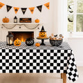 Black and White Checkered Tablecloth 57 x 84 Inch - Waterproof Gingham Dining Cover - Variation of THIS listing: Black / 84" x 57"