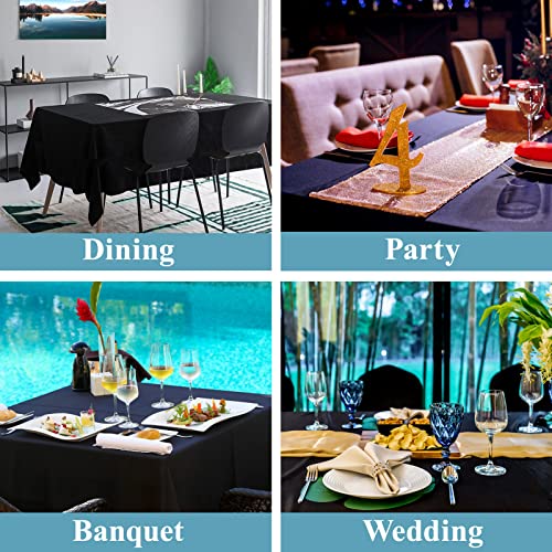 VidaFete Classic Series 1 Pack 60x84 Inch Black Rectangular Tablecloth - Perfect for Dining & Events