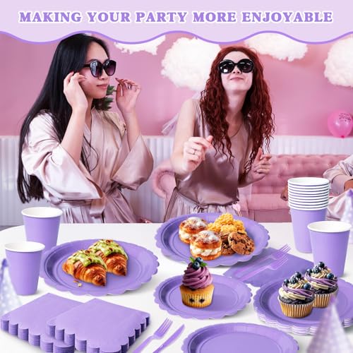 Lavender Paper Plate and Napkin Party Supplies Set - 350 Pcs, Variation of THIS Listing