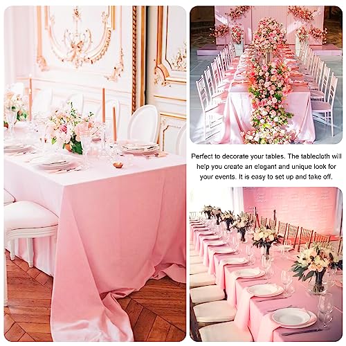 70x120 Pink Rectangle Tablecloth for 6ft Tables - Washable Polyester Pack of 4
