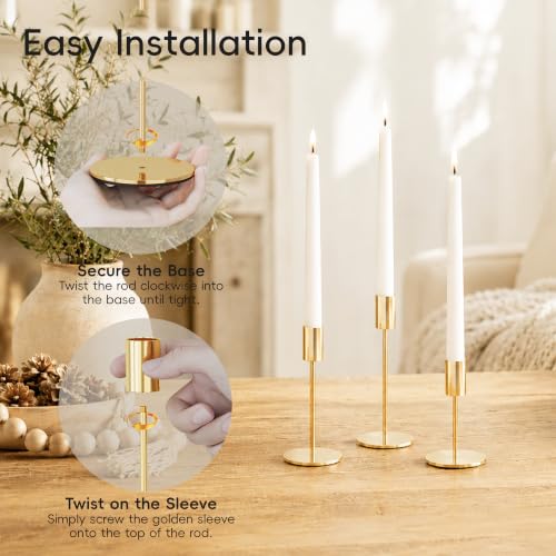 54-Piece French Gold Taper Candle Holders Set for Wedding & Party Decoration - Variation of THIS listing