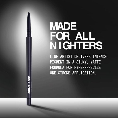 About-Face Line Artist Longwear Gel Eyeliner - High-Definition, Smudge-Proof, Waterproof | Matte Black, 0.012 oz