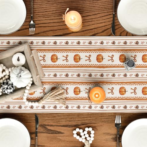 Orange 13x36 Inch Fall Table Runner - Polyester Home Decor for Parties