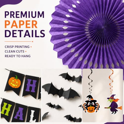 Halloween Black Party Decoration Set - 32 Pieces for Spooky Events