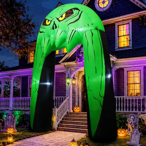 10 FT Halloween Inflatable Archway with Built-in LEDs Outdoor Yard Decoration