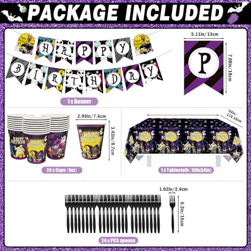 Night Before Christmas Birthday Party Supplies Set - Skeleton Decorations, Banner, Plates, Napkins, Cups & Utensils